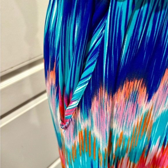 Bisou Bisou Multi Color Maxi Dress Size 6 - Picture 6 of 7